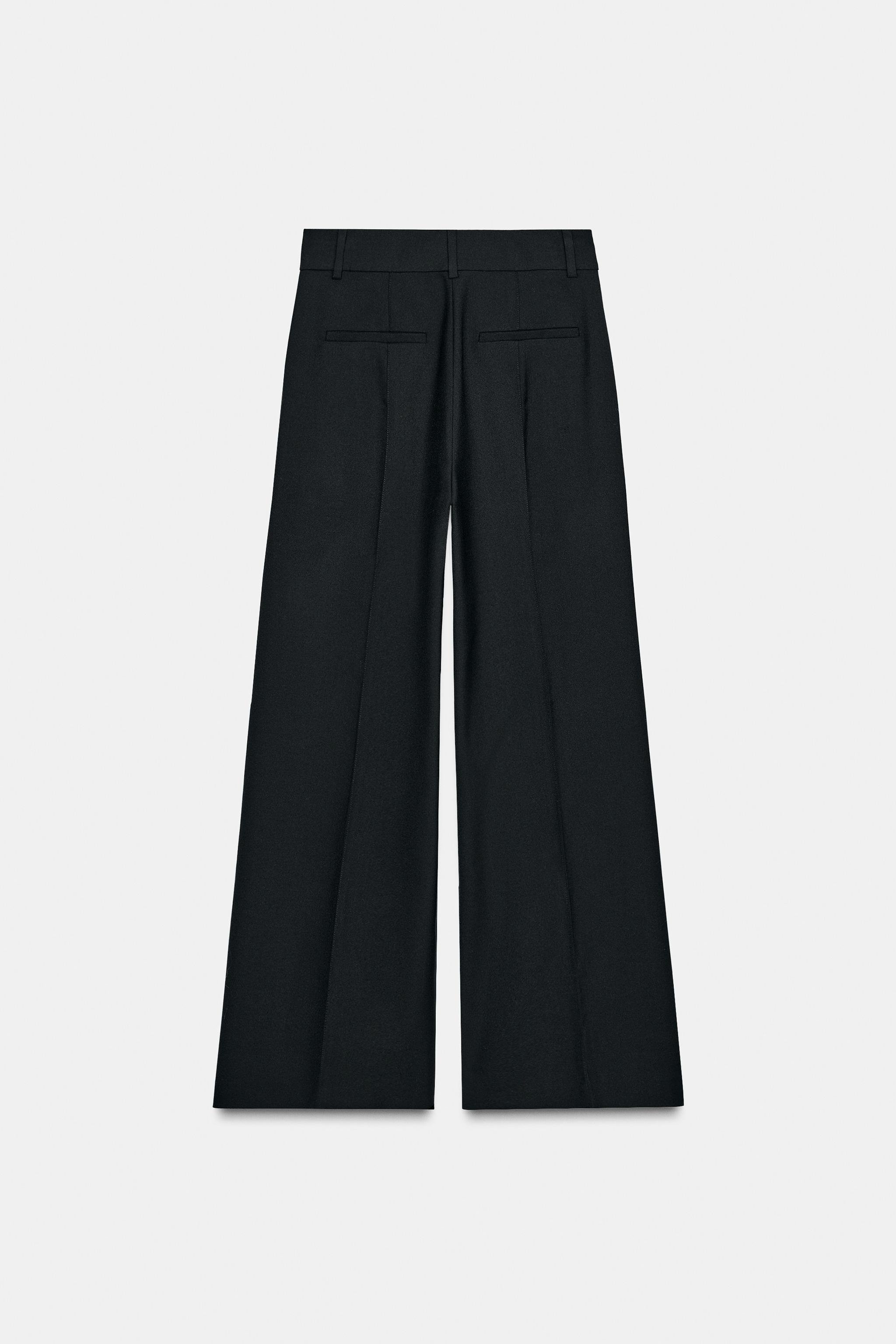 ZW COLLECTION LIMITED EDITION WIDE LEG PANTS WITH WOOL AND SEAM DETAIL